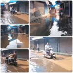 दिंदली बाजार बना ‘तालाब जलजमाव से दुकानदार बेहाल, दुकानों में घुस रहा बारिश का पानी